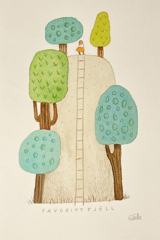 Favorittfjell-original akvarell