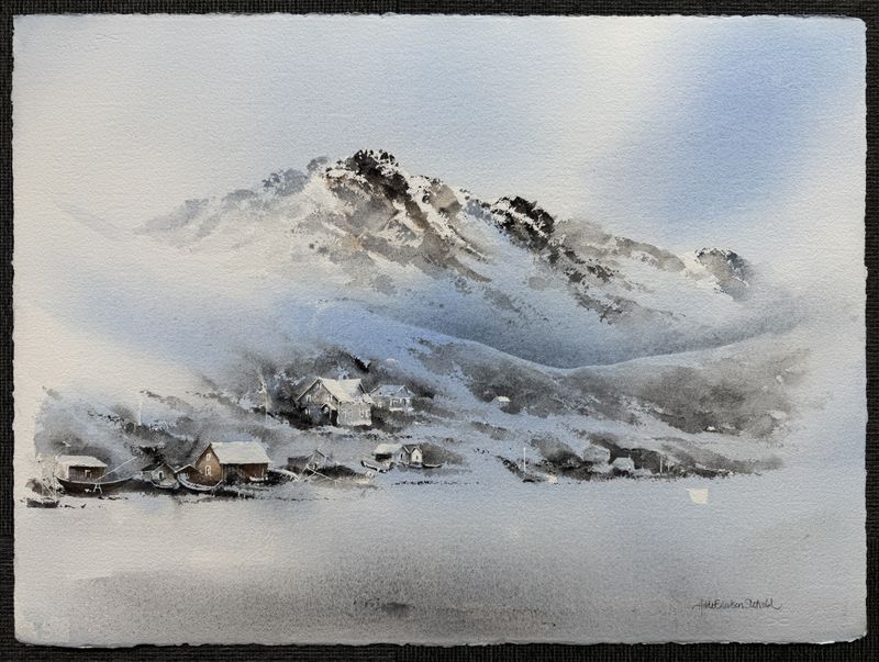 En gang - original akvarell